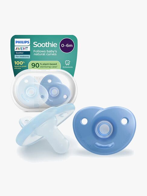 Philips Avent Soothie Napp 0–6m 2-Pack, Ljusblå