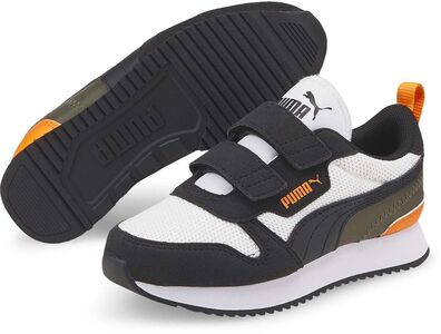 Puma R78 V PS Sneakers, Puma White/Puma Black/Vibrant Orange