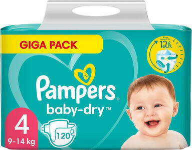 Pampers Baby-Dry Blöja Stl 4 9–14 kg 120-pack