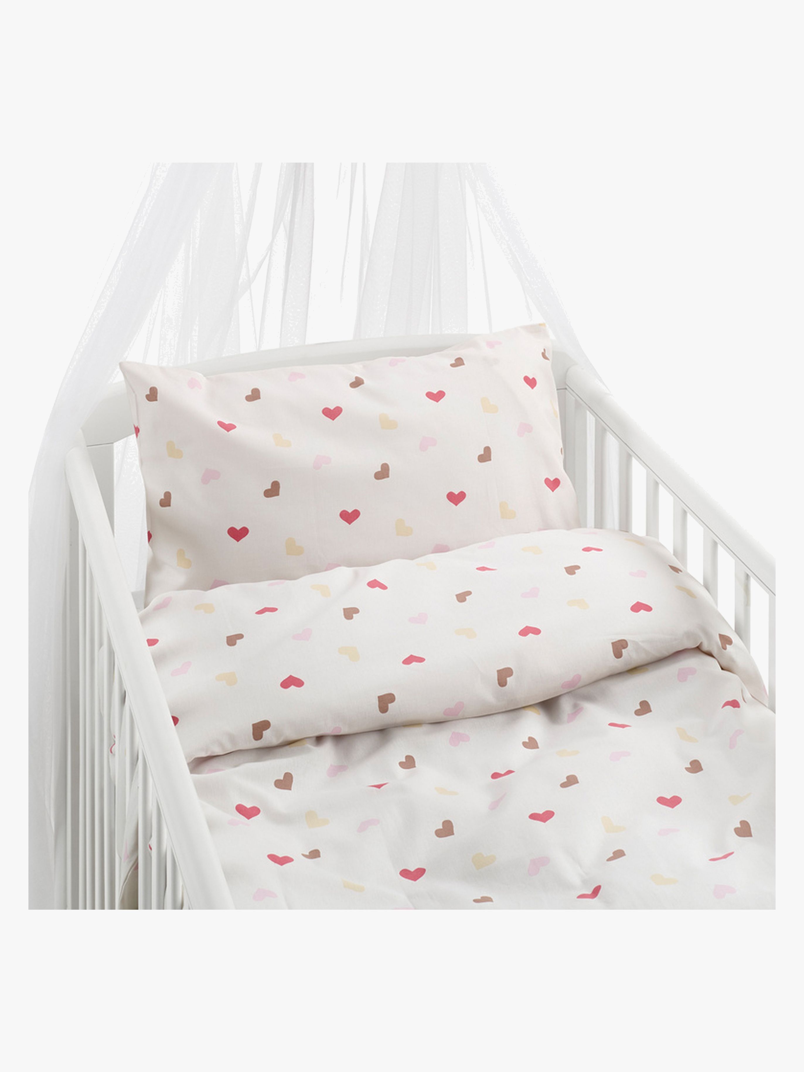 Borganäs Bäddset Spjälsäng Hjärtrud 2-delat 100x130, Beige