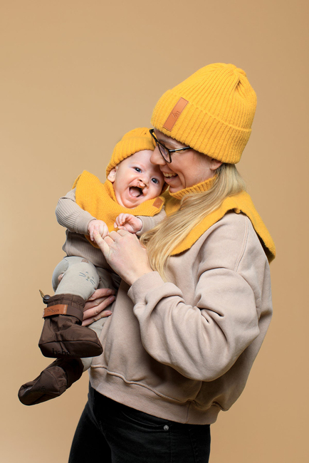 BabyMocs Stickad Mössa, Gul