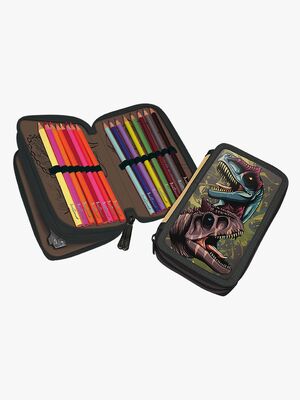 Valiant Dino T-REX Adventure  Fyllt Dubbelpennfodral, Grön