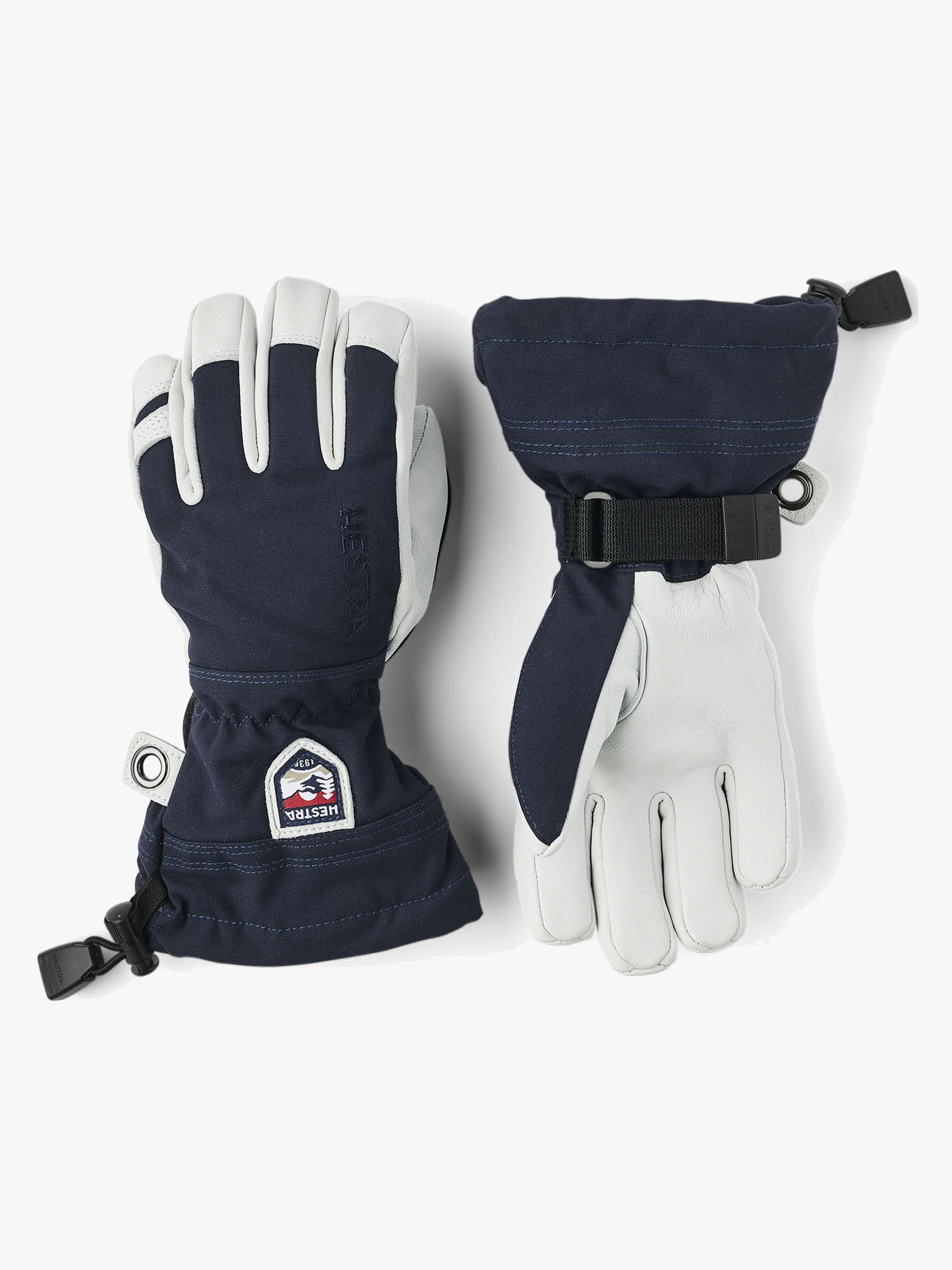 Hestra Army Leather Heli JR Ski Handskar, Marin, 3