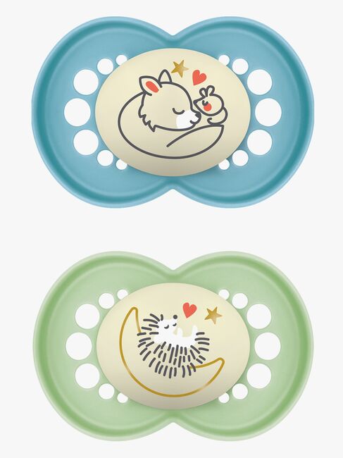 MAM Original Night Silikon Nappar 2-Pack 6-16m, Blå