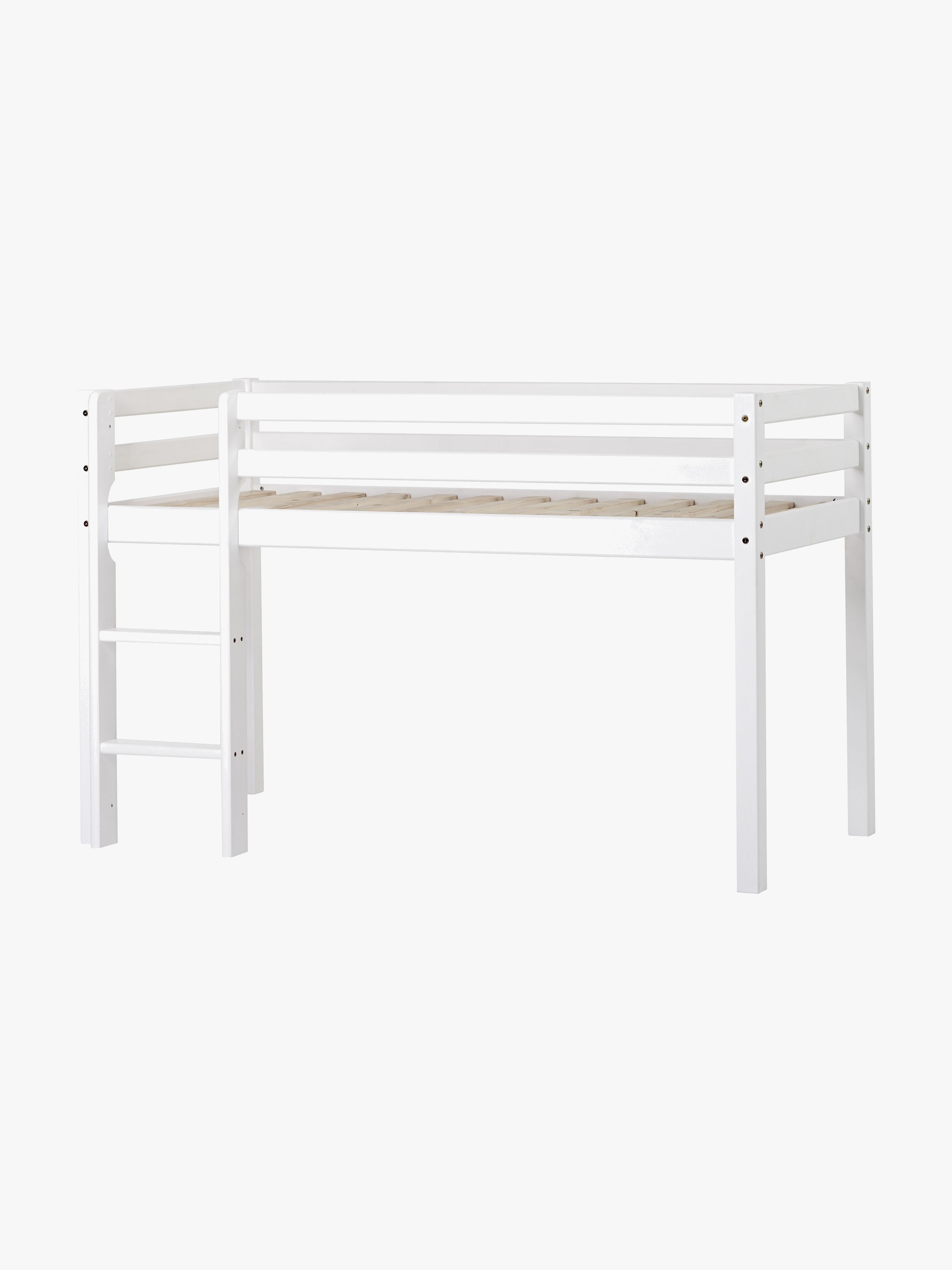 Hoppekids ECO Dream Halvhög Loftsäng Med ECO Dream Skummadrass 70x160, Vit, Barnsäng, Juniorsäng