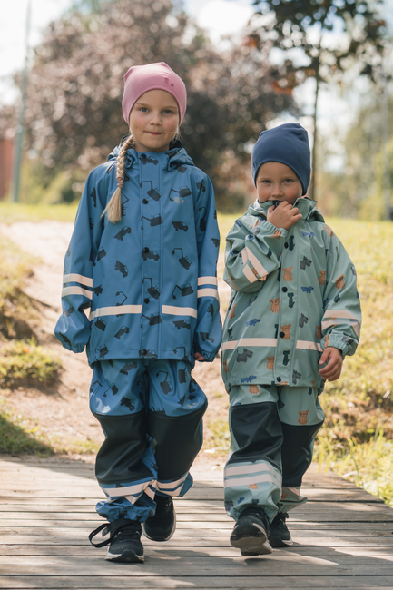 Lindberg Vattholma Regnställ, Grön/Grå