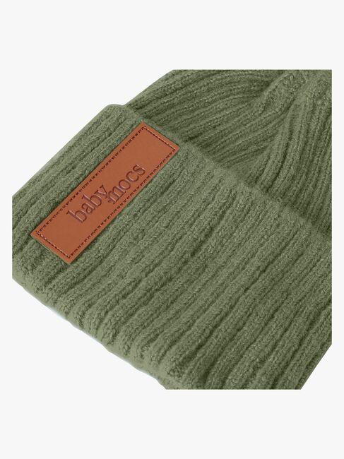 BabyMocs Stickad Mössa, Olive