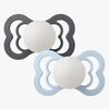 BIBS Supreme Napp 2-Pack Silikon Stl 2 Symmetrisk, Iron Glow/Baby Blue Glow