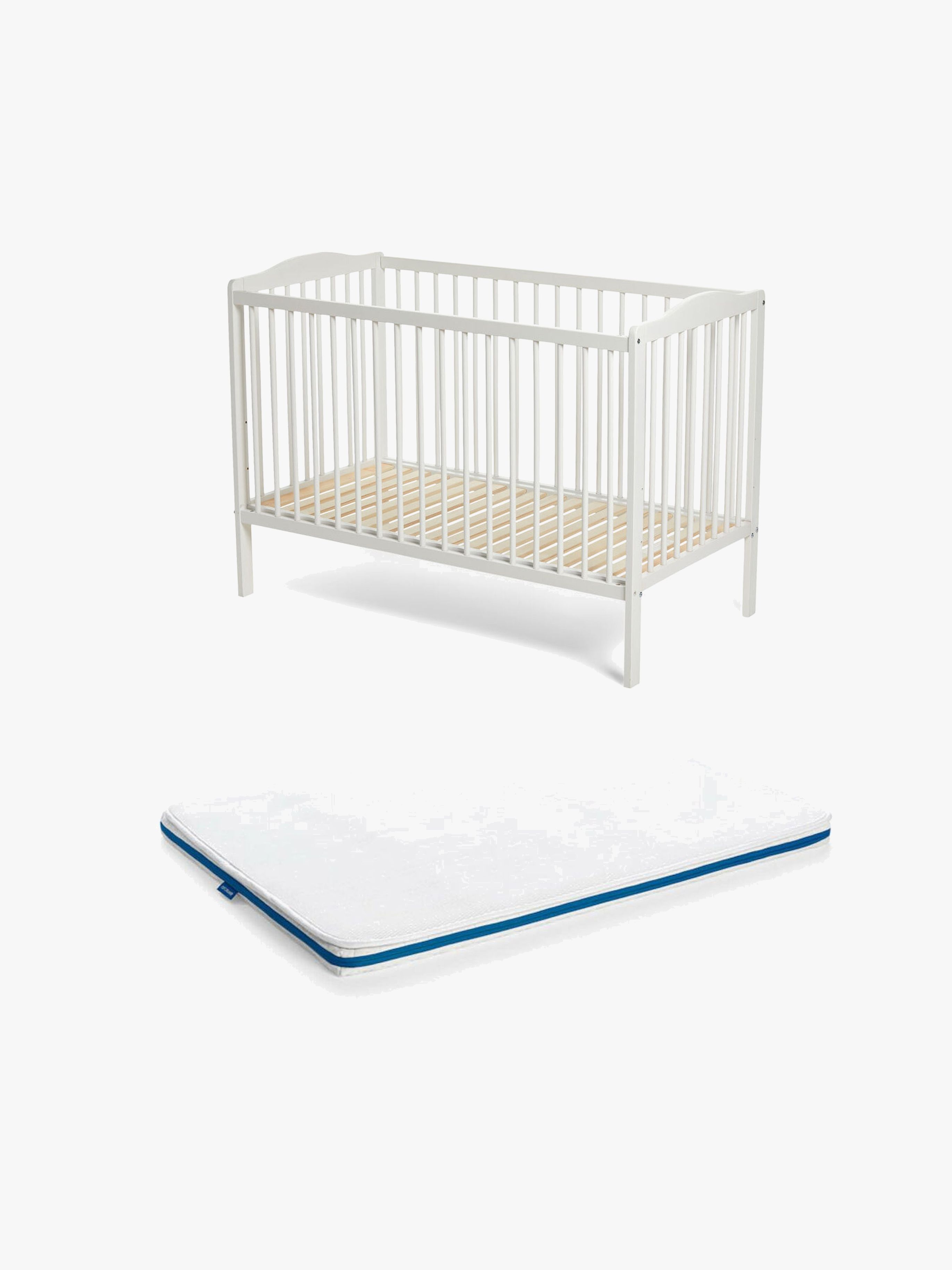 JLY MAJA Dream Spjälsäng inkl. Madrass och 3D madrasskydd, Vit