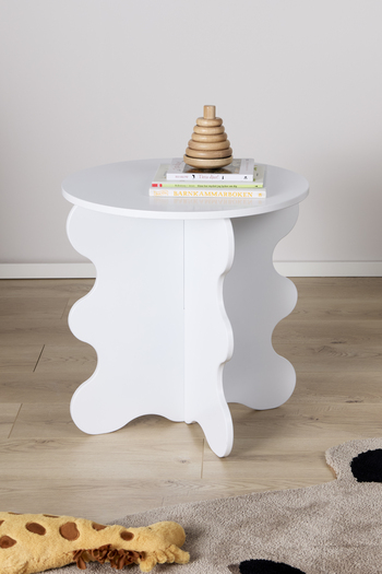 Minitude  Vågigt Sidobord, Vit