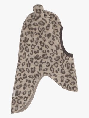 Huttelihut Ullfleecebalaklava Merino med Öron, Camel Melange