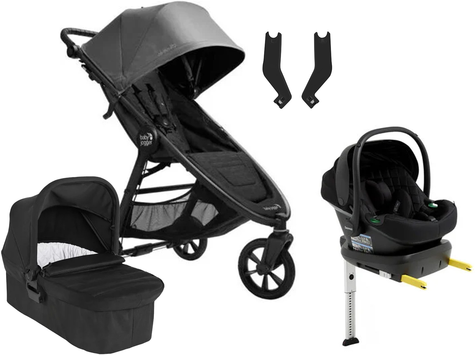 Baby Jogger City Mini GT 2.1 Duovagn inkl. Beemoo Route Babyskydd &  Bas Stone Grey/Black Stone