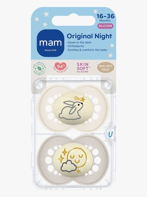 MAM Original Night Nappar Silikon 2-Pack 16-36m, Neutral
