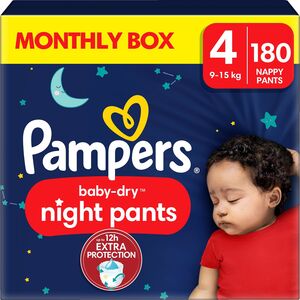 Pampers Baby Dry Night Pants Blöjor Stl 4 9–15 kg 180-pack