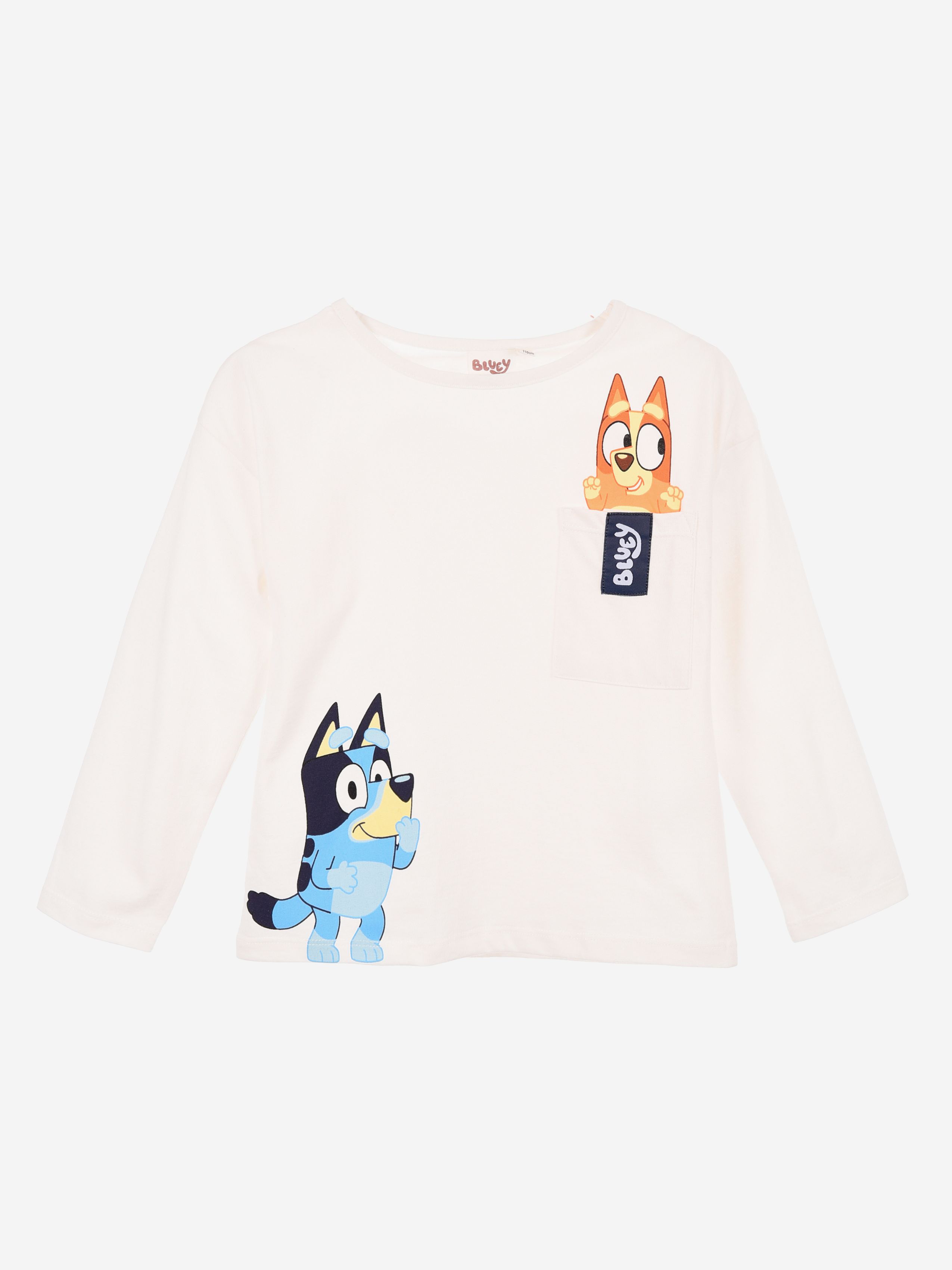 Bluey  Långärmad T-shirt, Off-White, 104-110