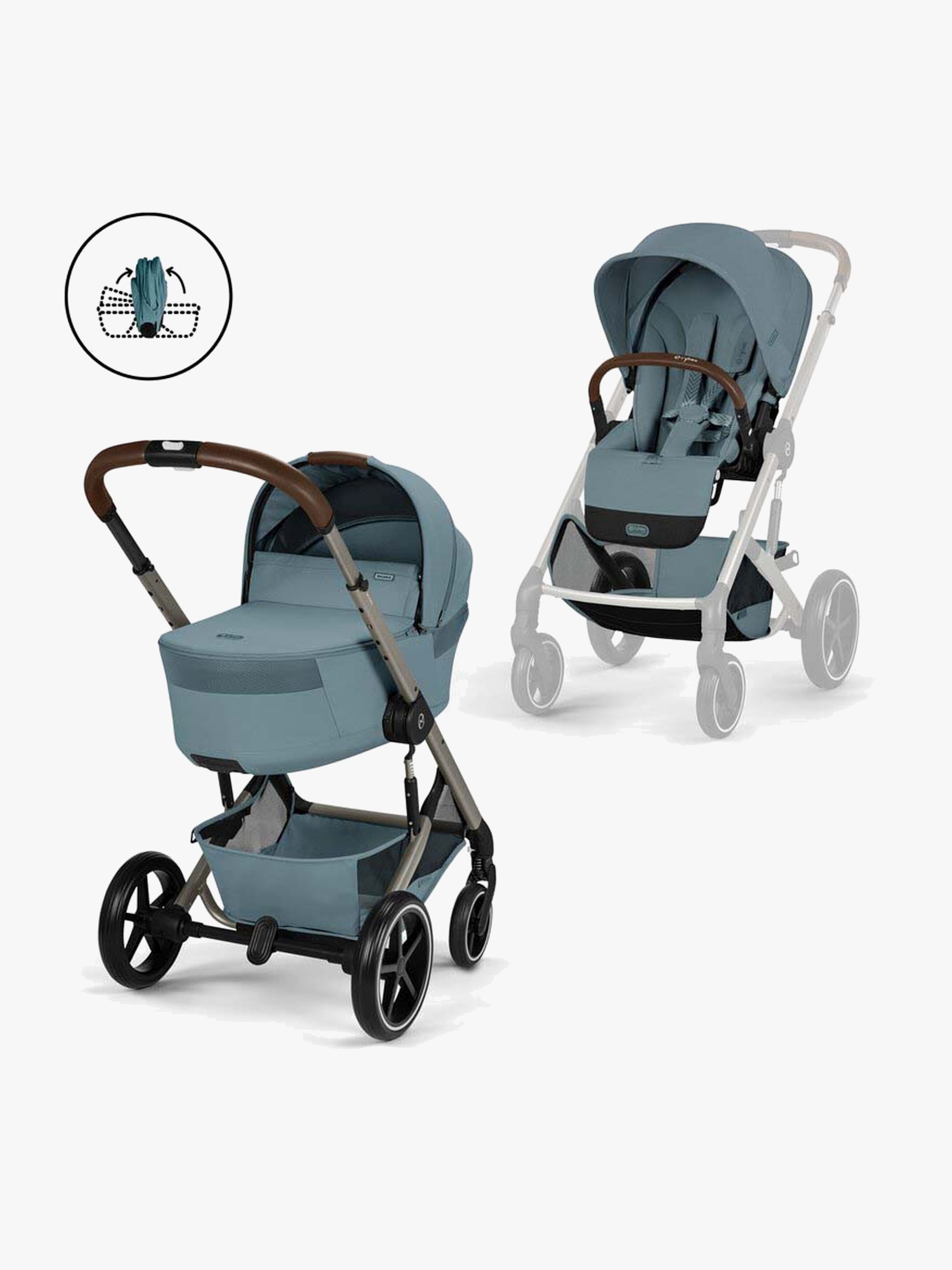 Cybex BALIOS S Lux Duovagn inkl Fold Cot, Stormy Blue