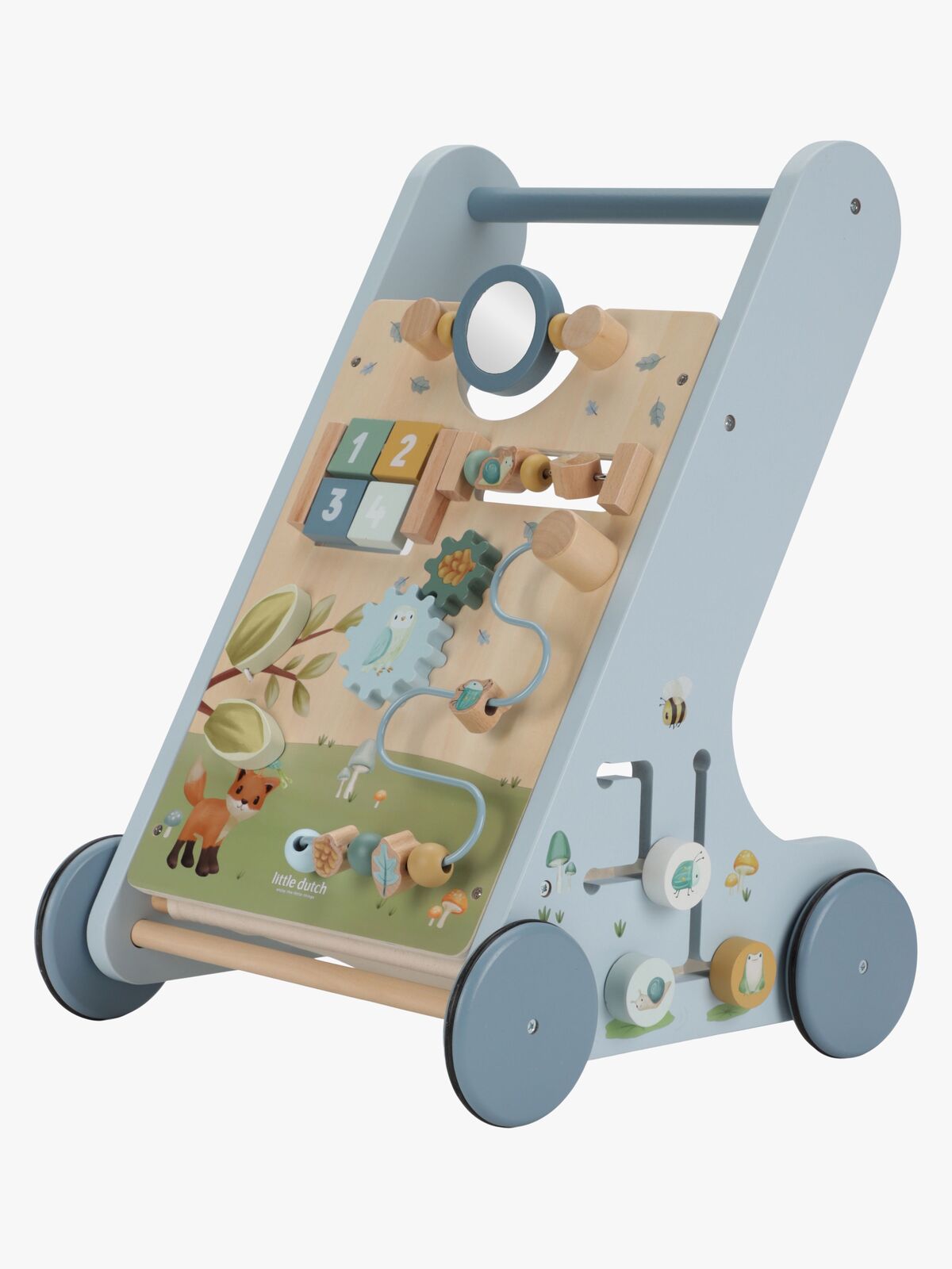 Little Dutch Multiaktivitets Lära-gå-vagn Forest Friends, Blå