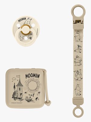 BIBS Moomin Soothe & Go Gavesæt Latex Str. 2, Vanilla