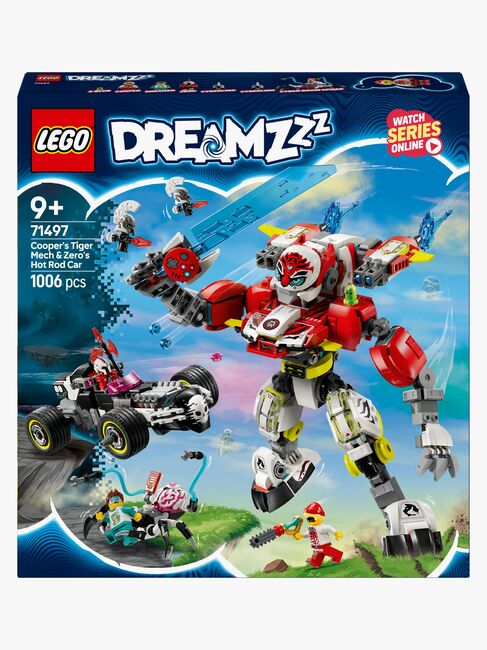 LEGO DREAMZzz 71497 Coopers tigerrobot och Zeros hot rod-bil