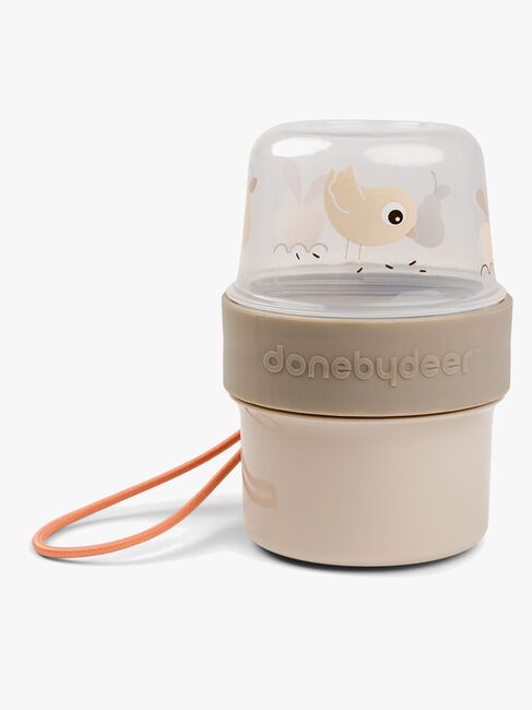 Done By Deer Birdee To Go Two-Way Snacksbehållare, Sand