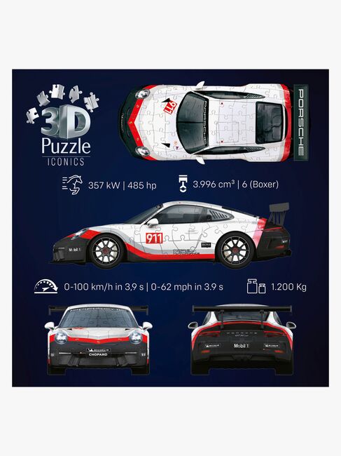 Ravensburger Iconics 3D-pussel Porsche 911 GT3 Cup 154 Bitar