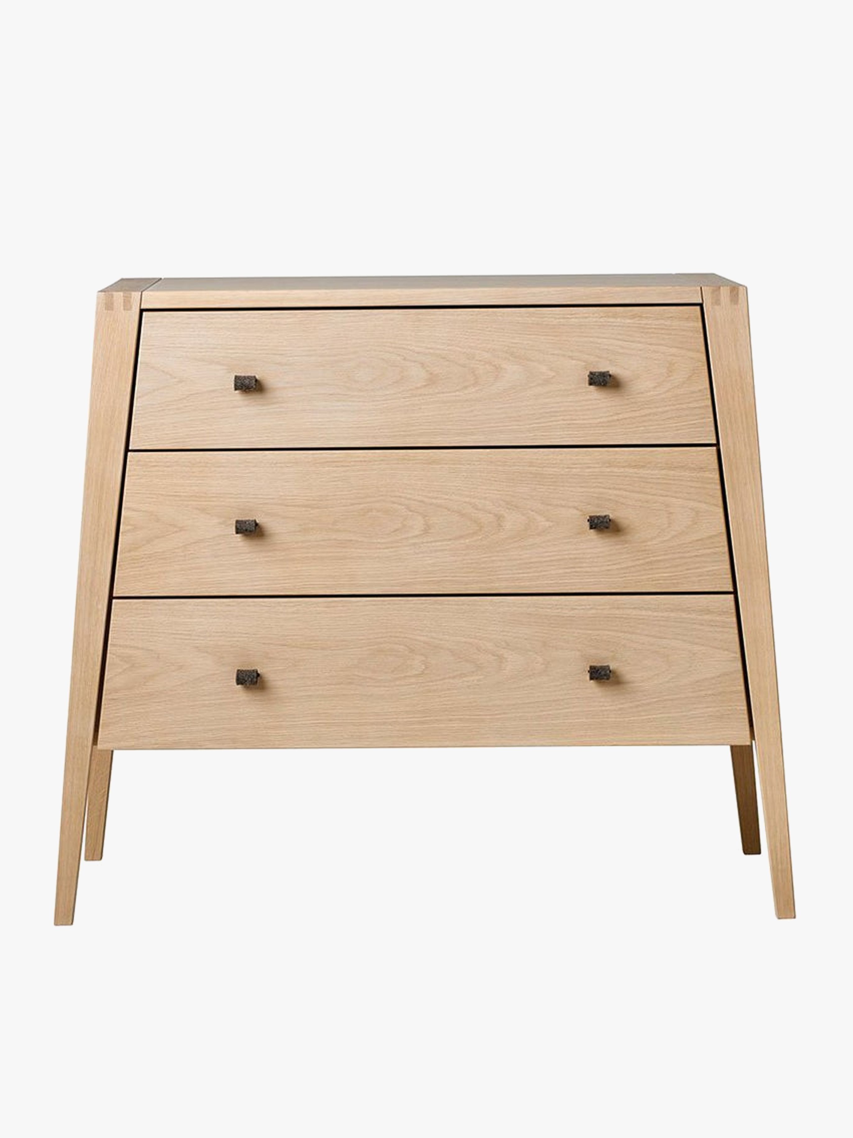 Leander Linea Byrå Oak – solid ek med barnvänlig bromsmekanism