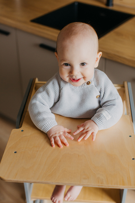 Duck Woodworks 3-i-1 Fällbar Hjälpa Till Pall med Matstol, Grå