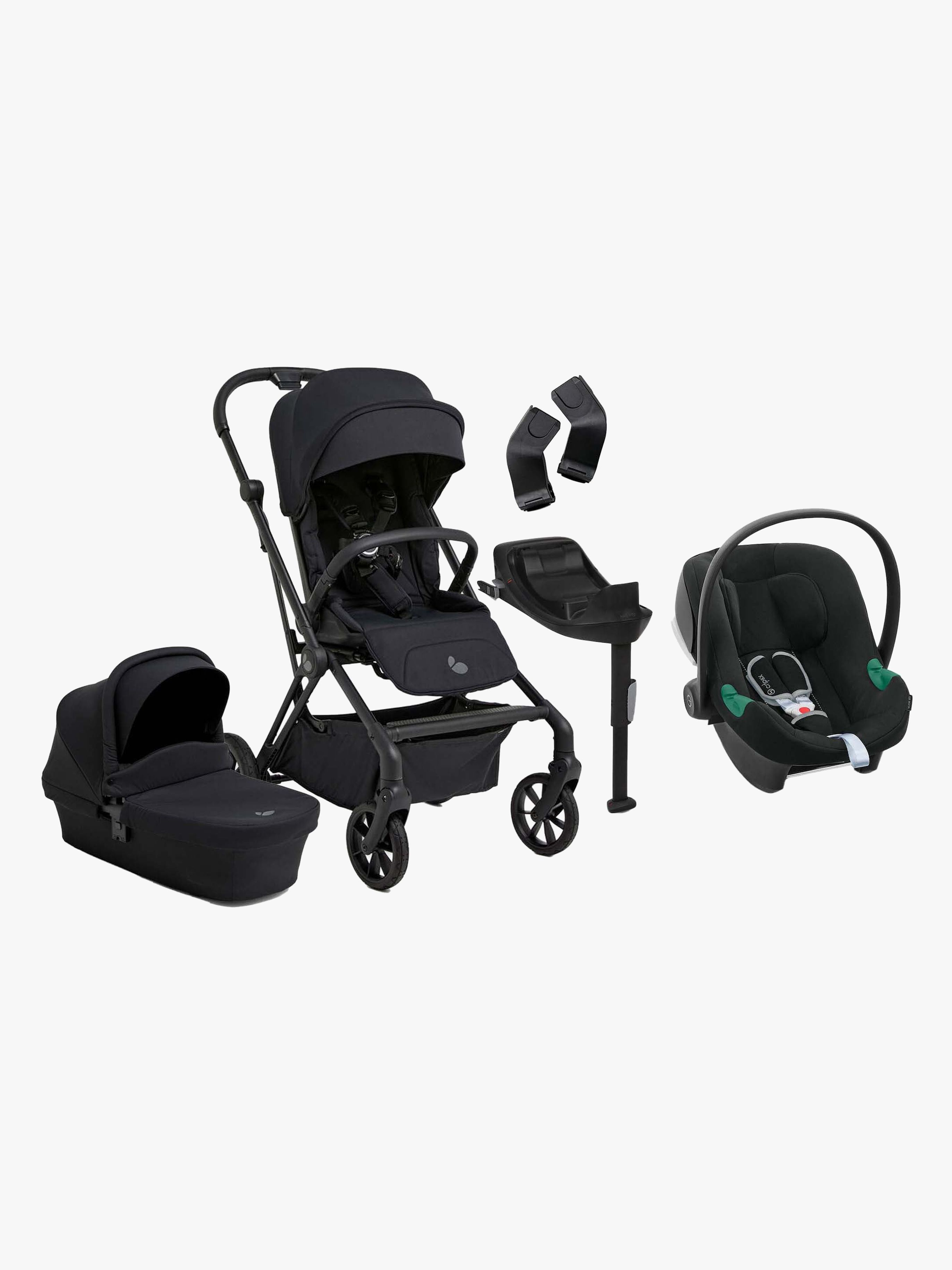 Beemoo Pro Twist Duovagn Inkl. Cybex Aton B2 Babyskydd &  Bas, Coffee Black/Volcano Black