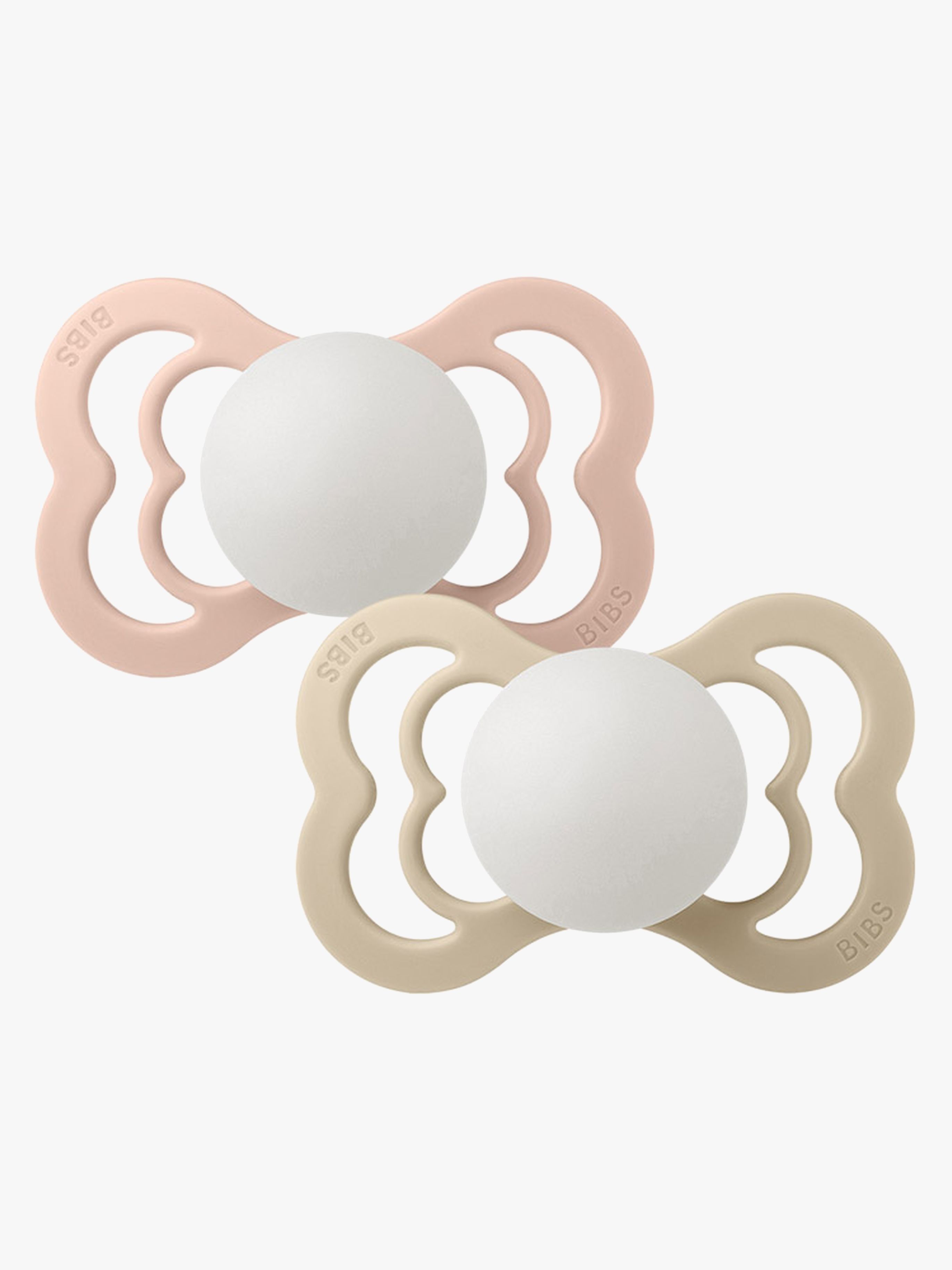 BIBS Supreme Napp 2-pack Latex Stl 2 Symmetrisk, Blush Glow/Vanilla Glow