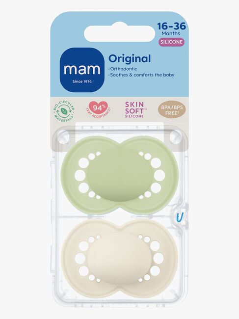 MAM Original Nappar Silikon 2-Pack 16-36m, Grön