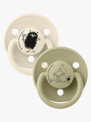 BIBS x Moomin De Lux Sut Stinky 2-pak Silikone One Size, Ivory/Khaki