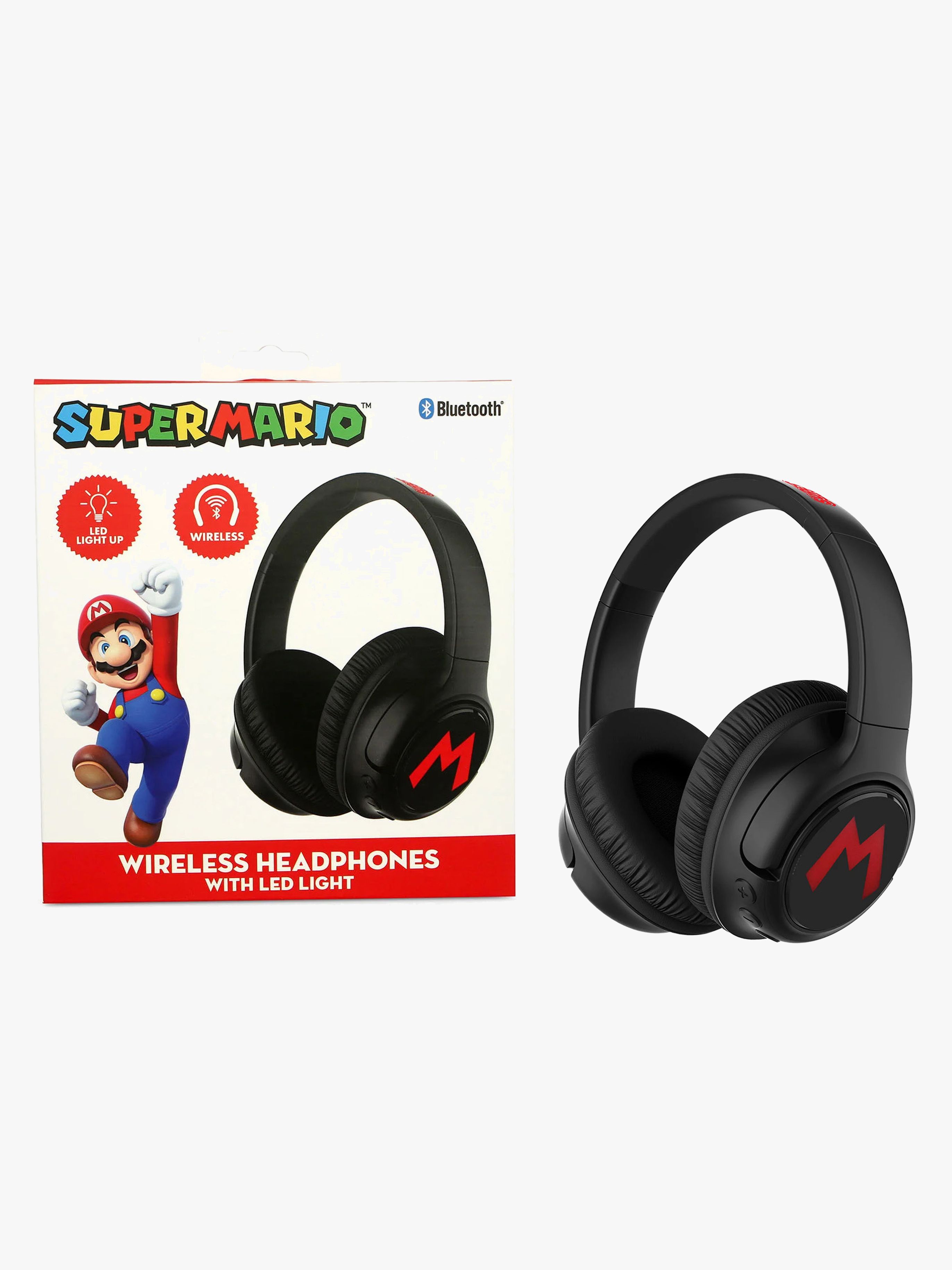 Super Mario Hörlurar Trådlösa med LED Sharing AUX