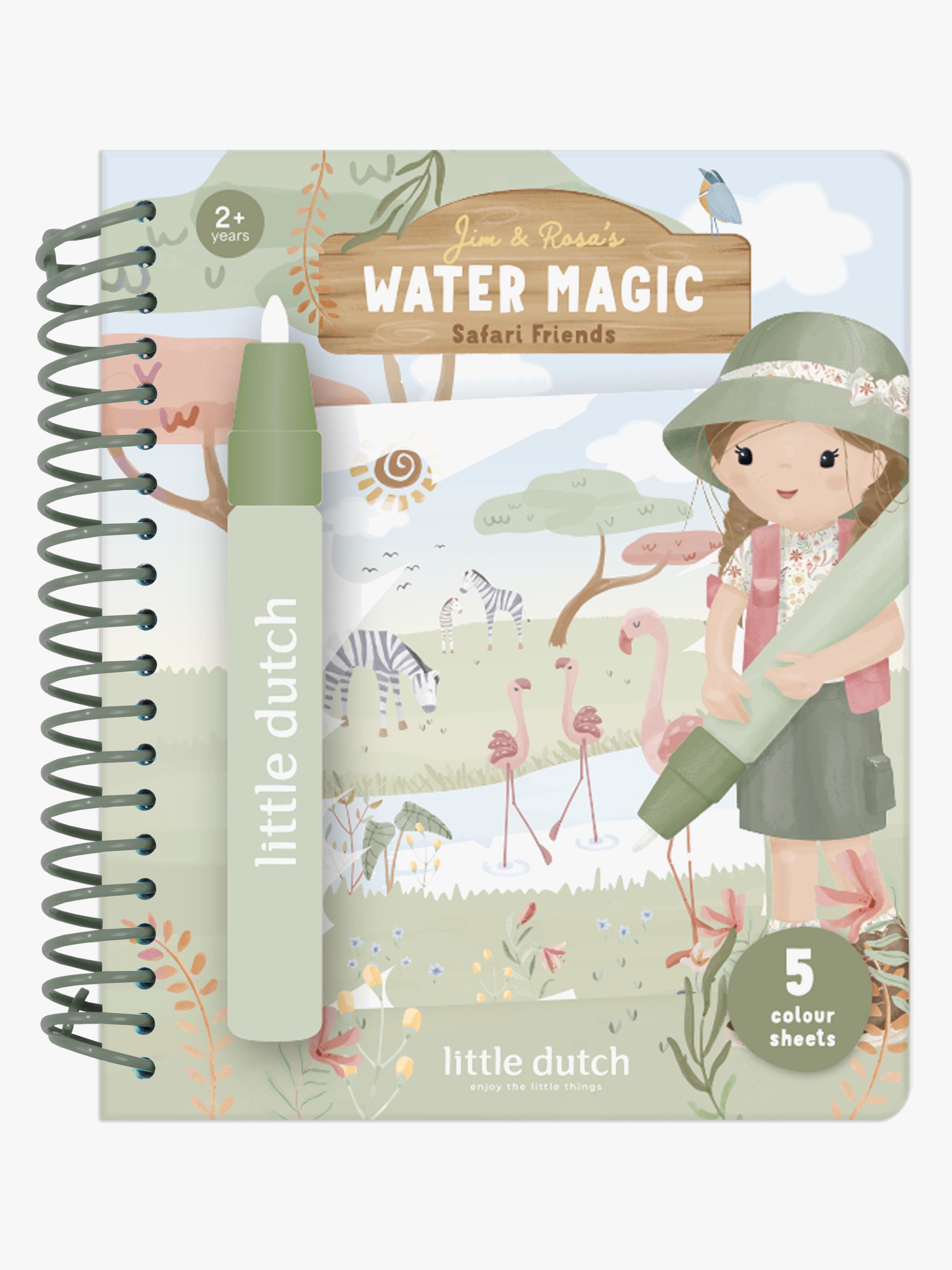 Little Dutch Rosa Safari Målarbok Water Reveal