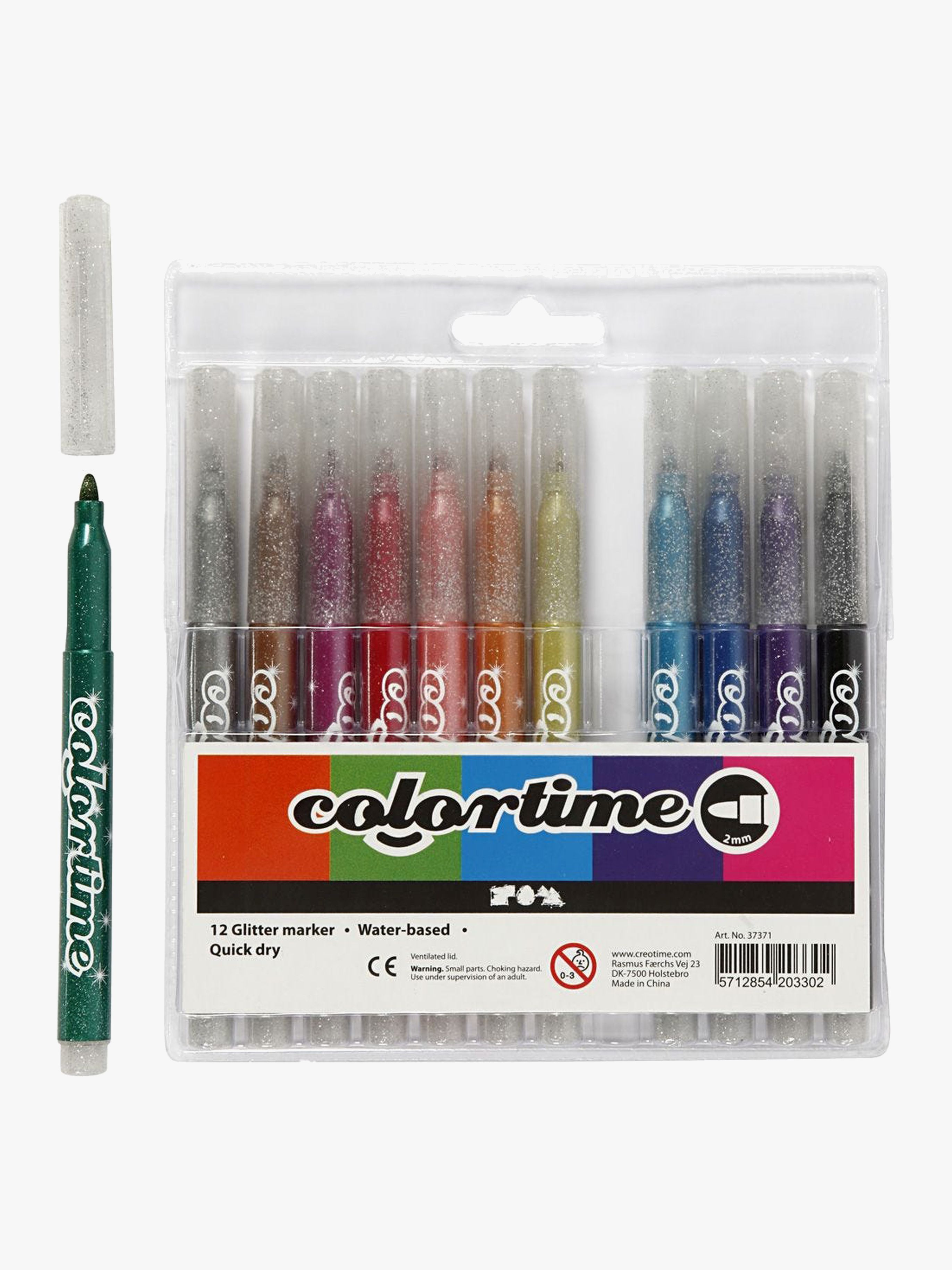 Colortime Glittertusch Mixade Färger 12st