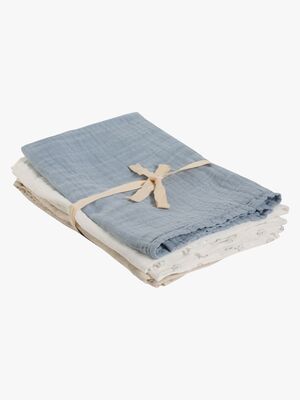 Pippi Muslinfilt 3-Pack, Ashley Blue