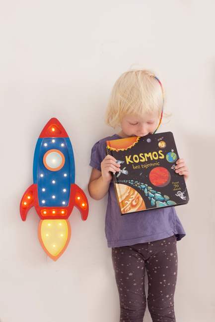 Little Lights Lampa Rymdraket, Navy/Röd