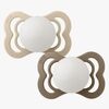 BIBS Supreme Napp 2-Pack Silikon Stl 1 Symmetrisk, Vanilla Glow/Dark Oak Glow