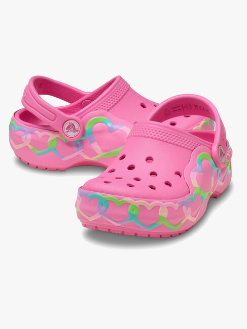 Crocs Classic Heart Lights Tofflor, Pink Lemonade