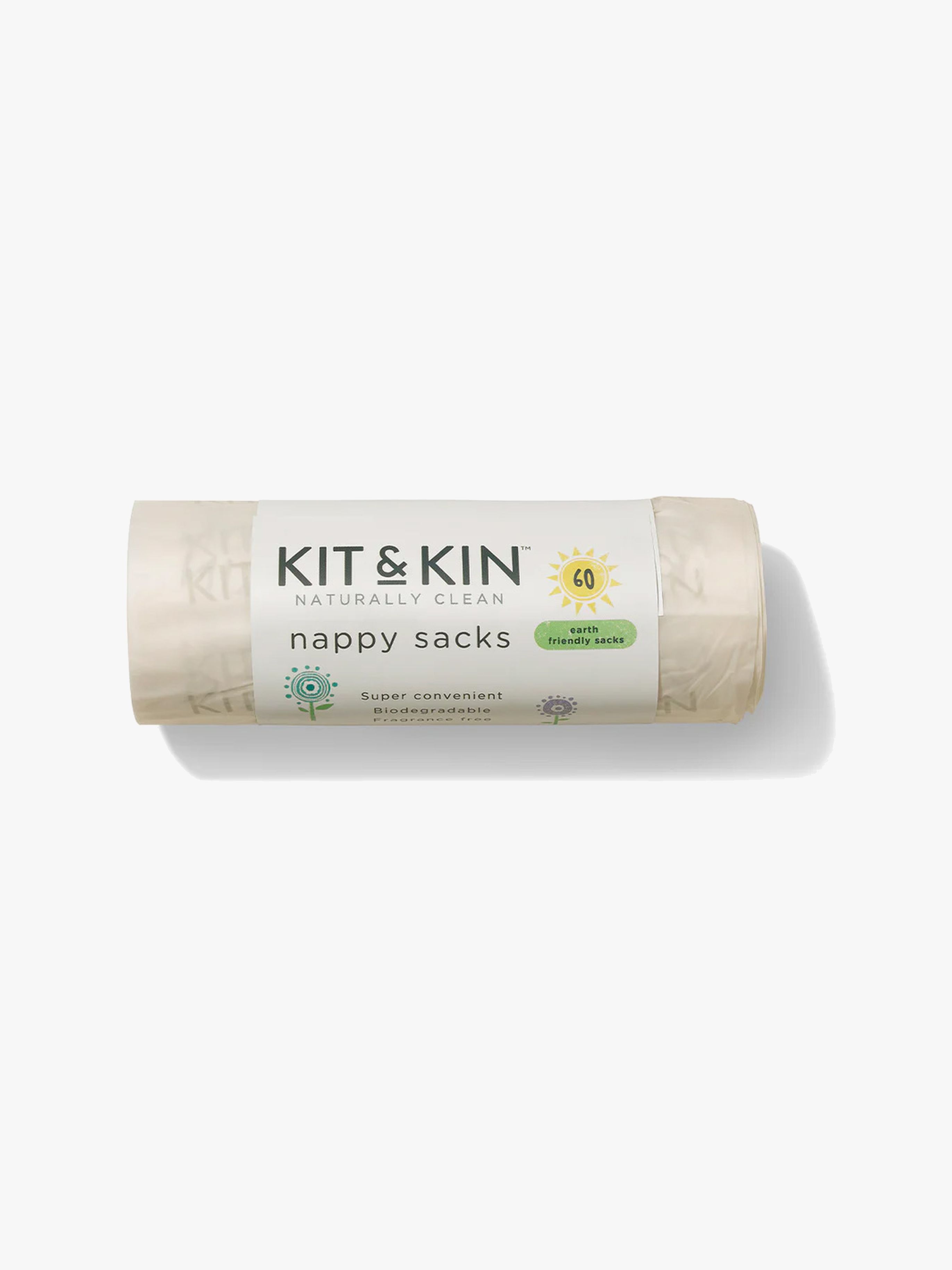 Kit &  Kin  Biologiskt nedbrytbara Blöjpåsar 60-Pack