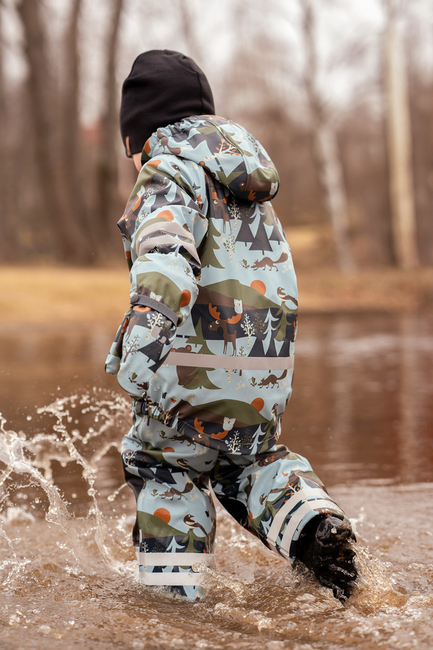 Lindberg Lekhyttan Fodrat Regnställ, Light Blue/Brown