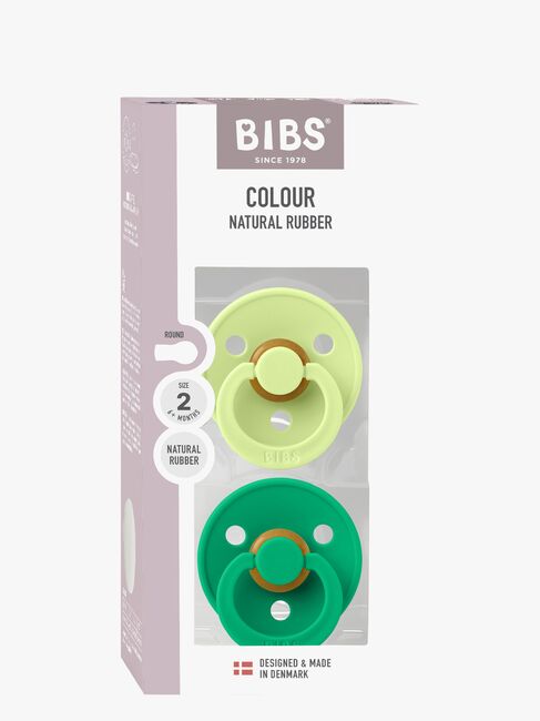 BIBS Colour Napp 2-Pack Latex Stl 2 Rund, Matcha/Cactus