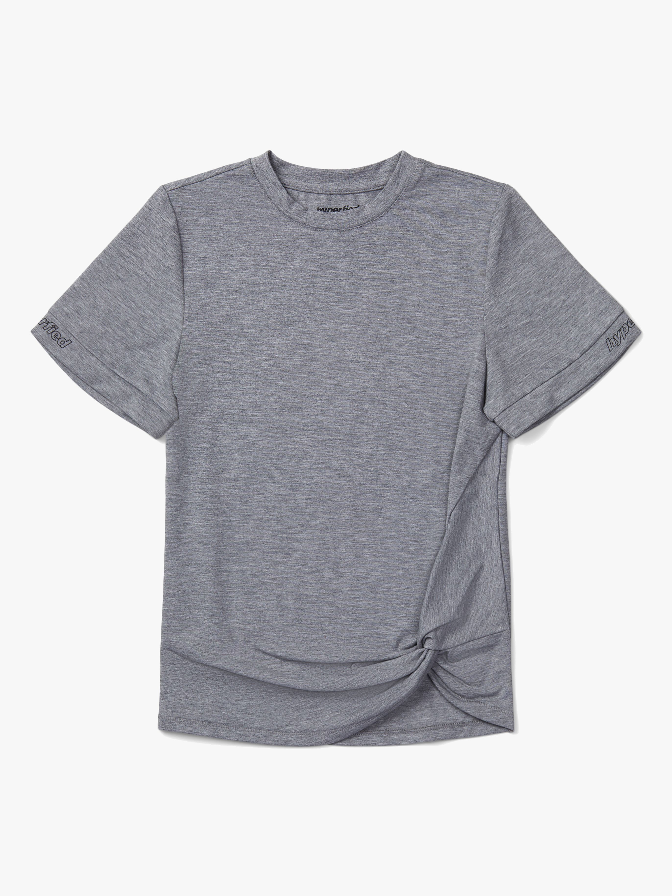 Hyperfied Jersey Knot Logo Top Grey Melange 158-164