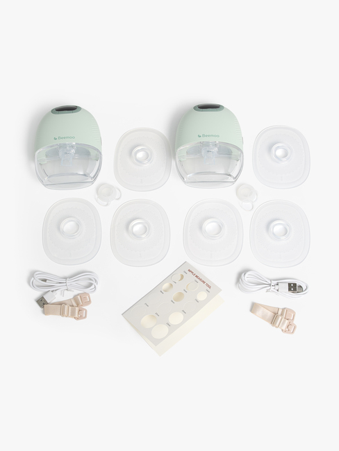 Beemoo CARE Wearable Slim Elektrisk Bröstpump Dubbel, Soft Green
