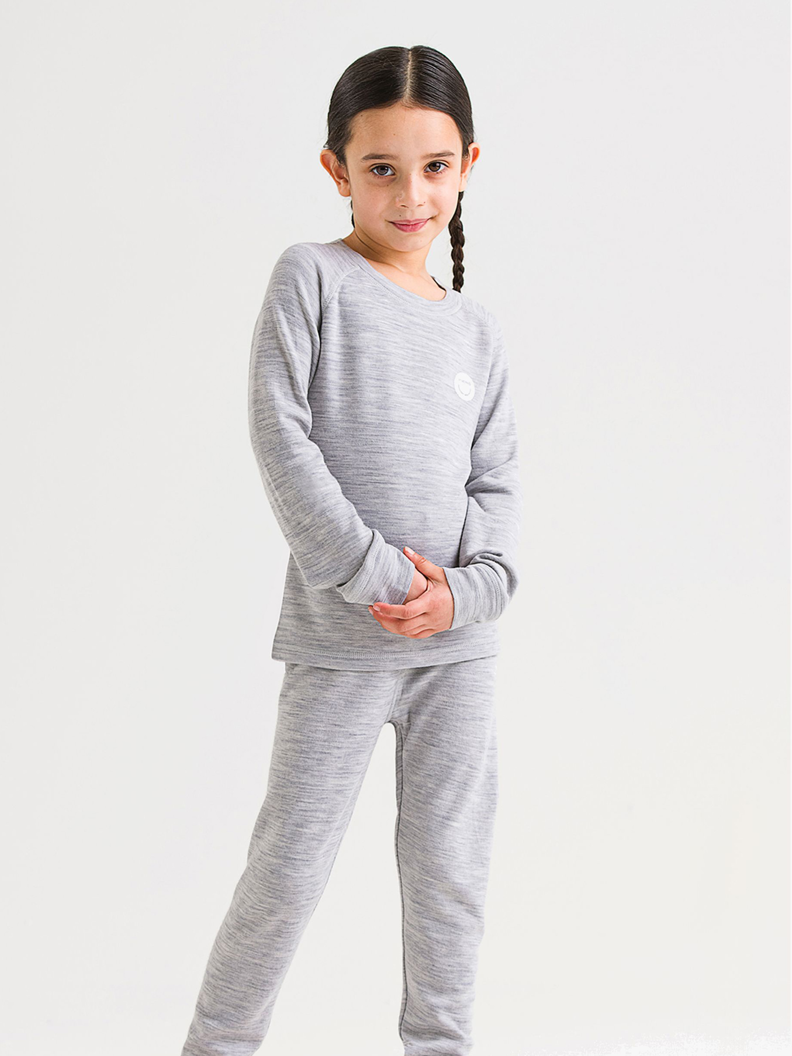 Viking Soft Merino Underställströja Merinomix, Grå/Ljusgrå, 98