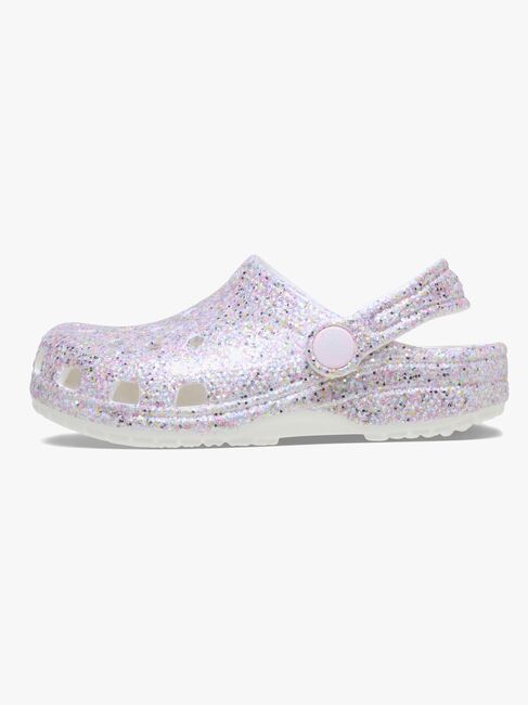 Crocs Classic Fantasy Glitter Kids Tofflor, White