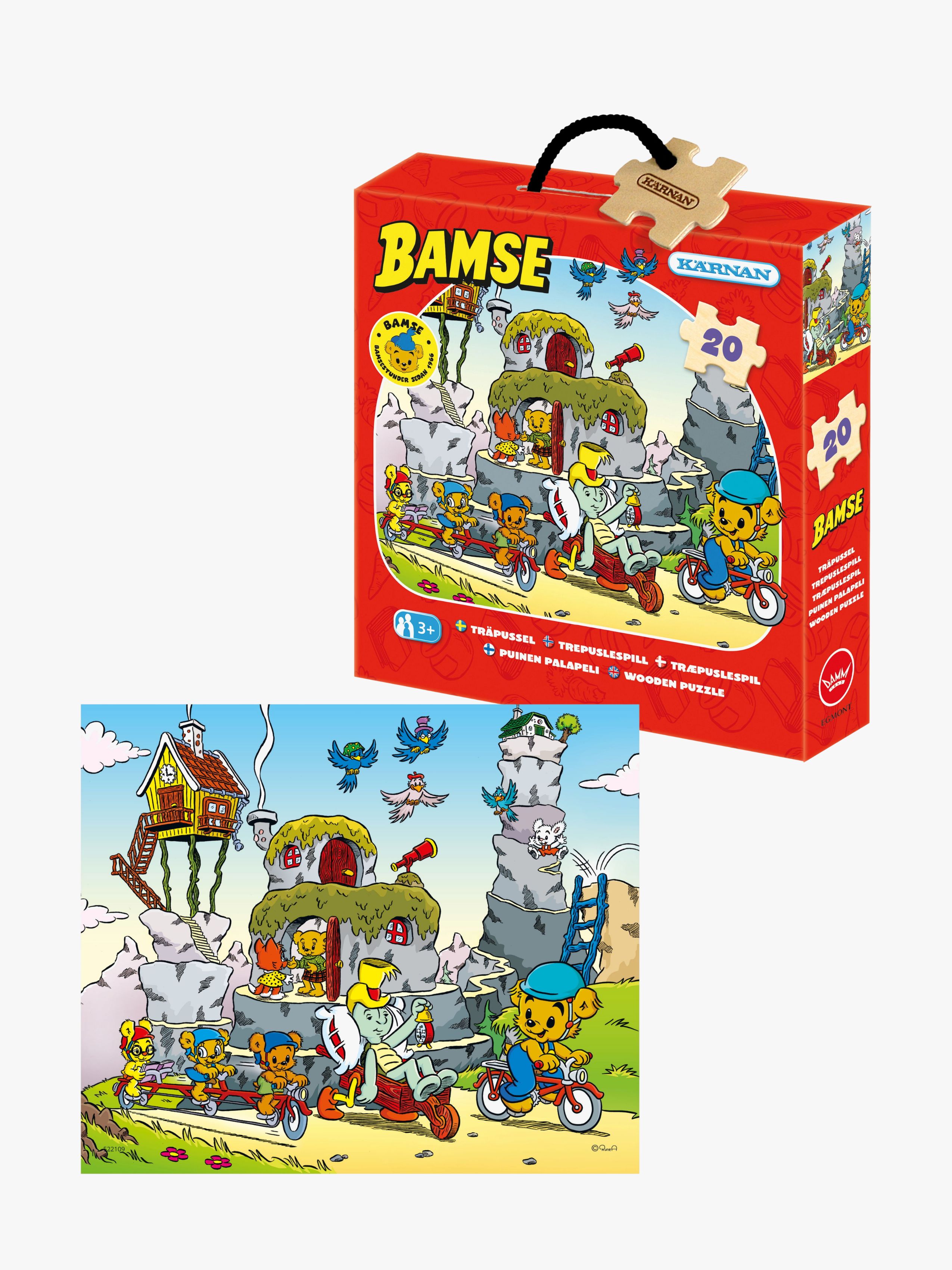 Egmont Kärnan Bamse Cyklar Träpussel 20 Bitar