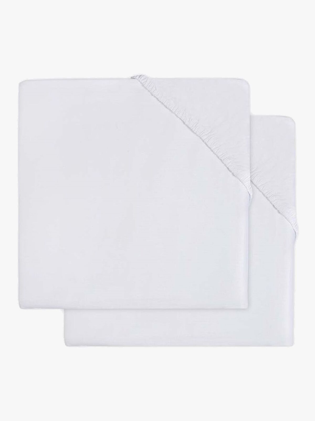 Jollein Dra-på-lakan 2-pack Bomullsjersey 60x120cm, Vit