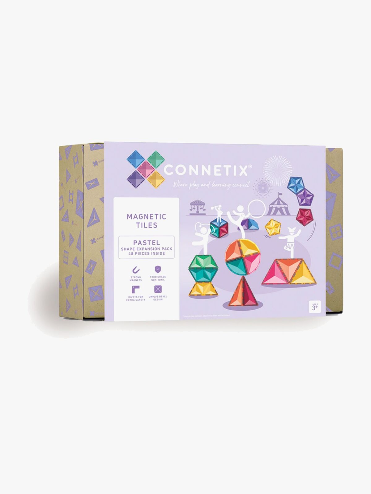 Connetix Magnetiska Byggklossar Pastel Shape Expansionsset 48 Delar