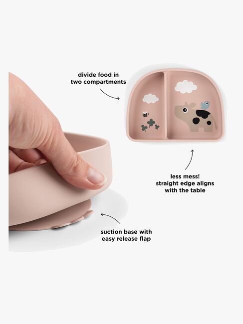 Done By Deer Tiny Farm Delad Tallrik Stick & Stay, Powder