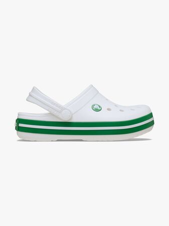 Crocs Crocband Kids Tofflor, White/Green Ivy